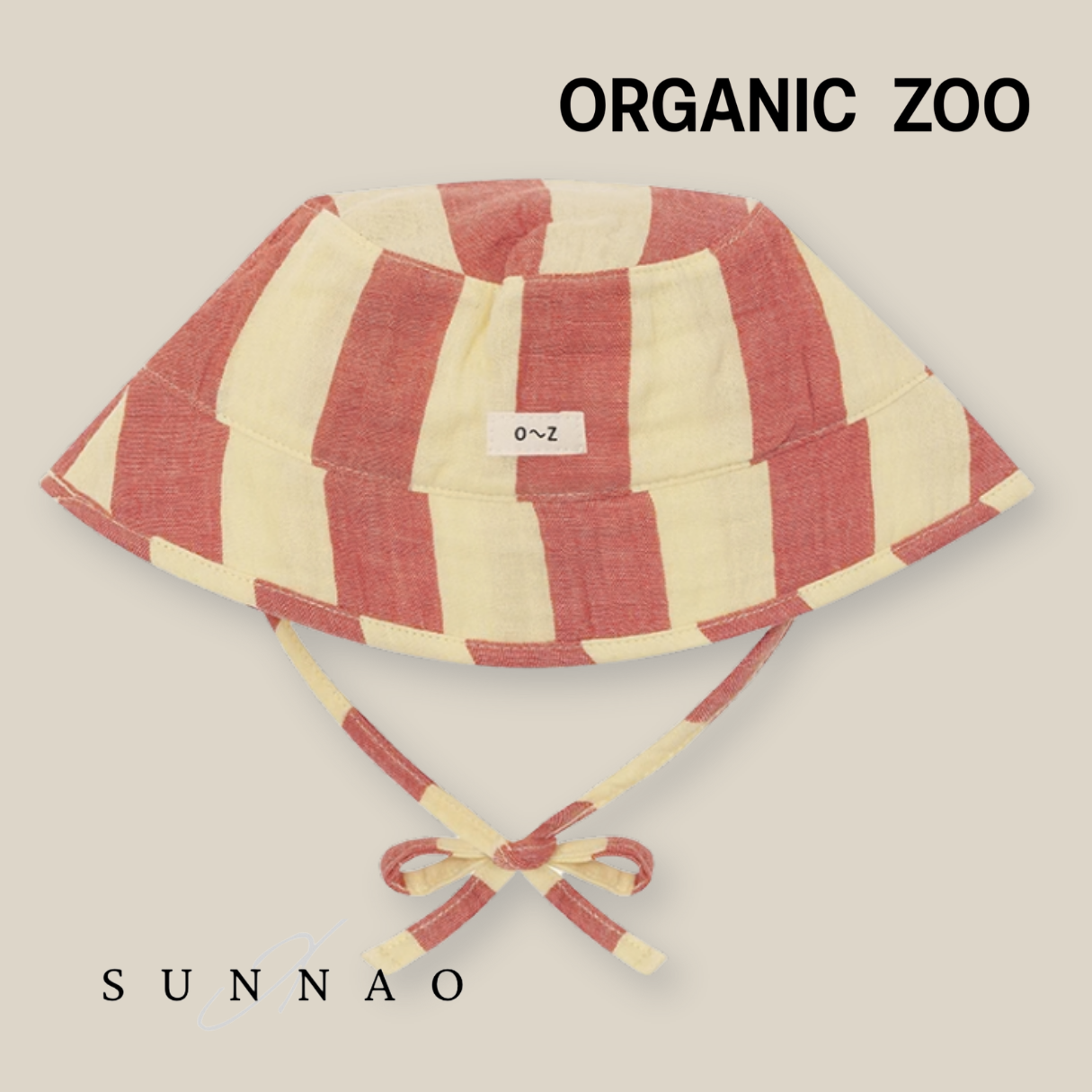 <Organic zoo> Tomato Stripes Bucket Sun Hat - DROP1　