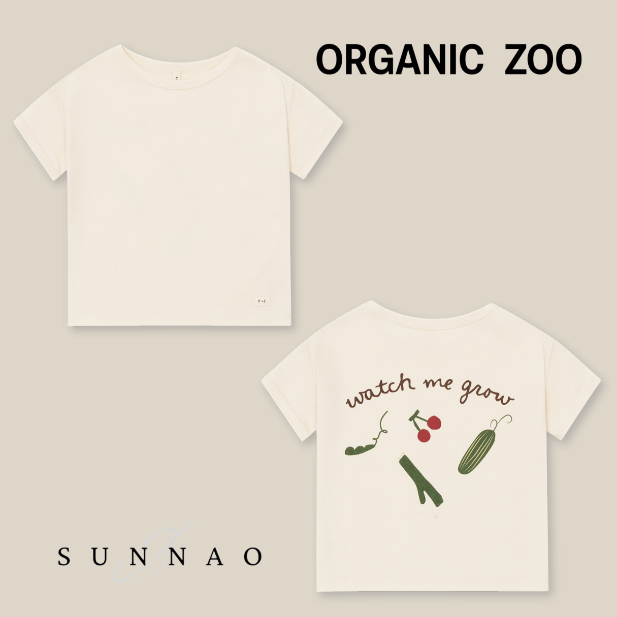 <Organic zoo> Watch Me Grow Boxy T-Shirt - DROP1　