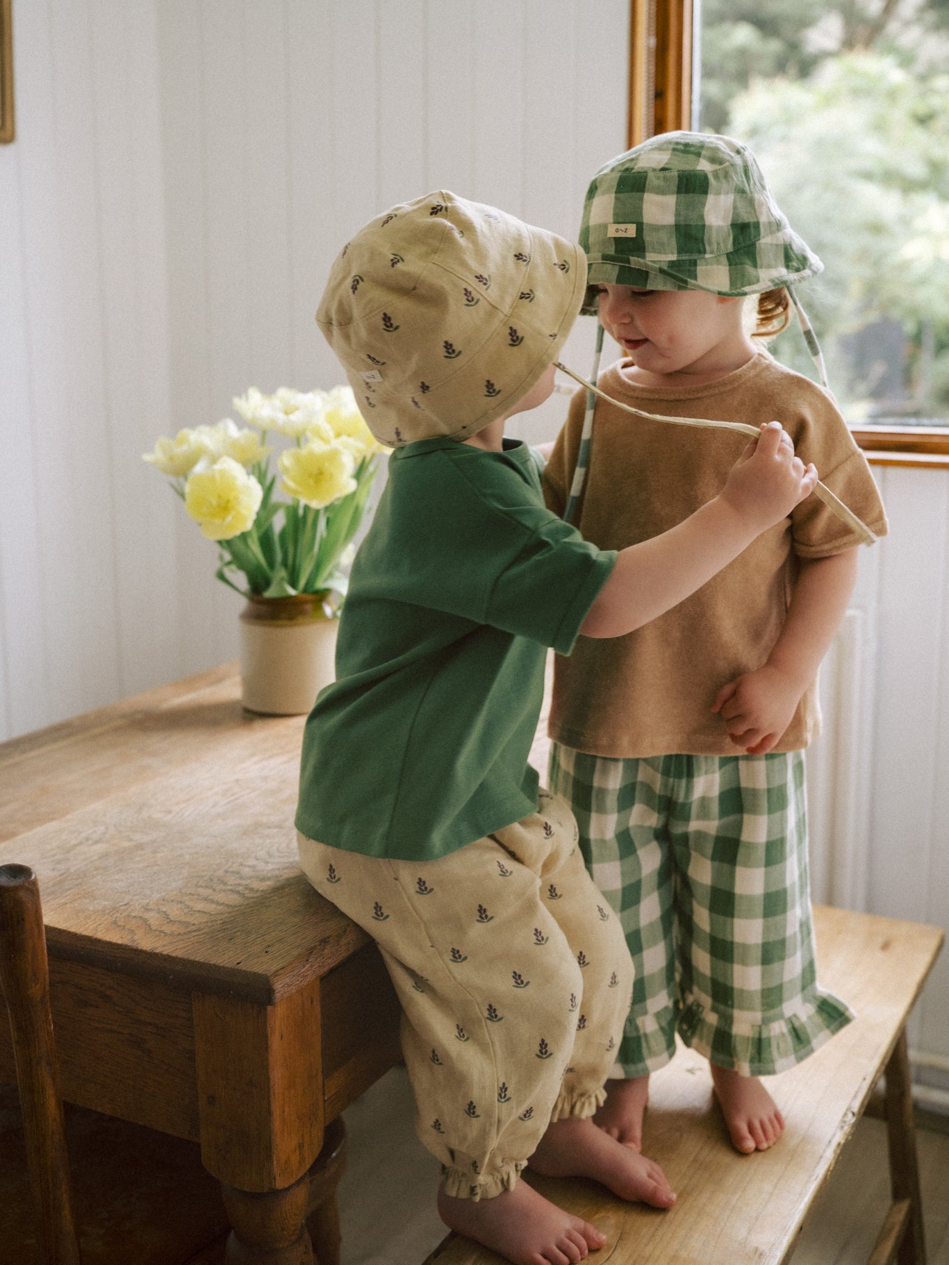【あ】organic zoo Terry set Terracotta Terry Cropped Dungarees | Organic Zoo