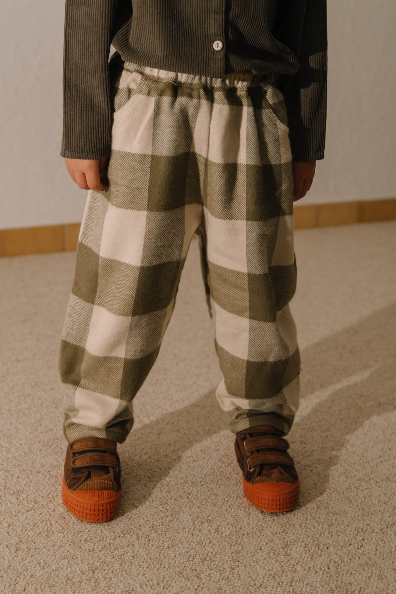 <STUDIO BOHEME PARIS> CARROT PANTS - KAKI GINGHAM