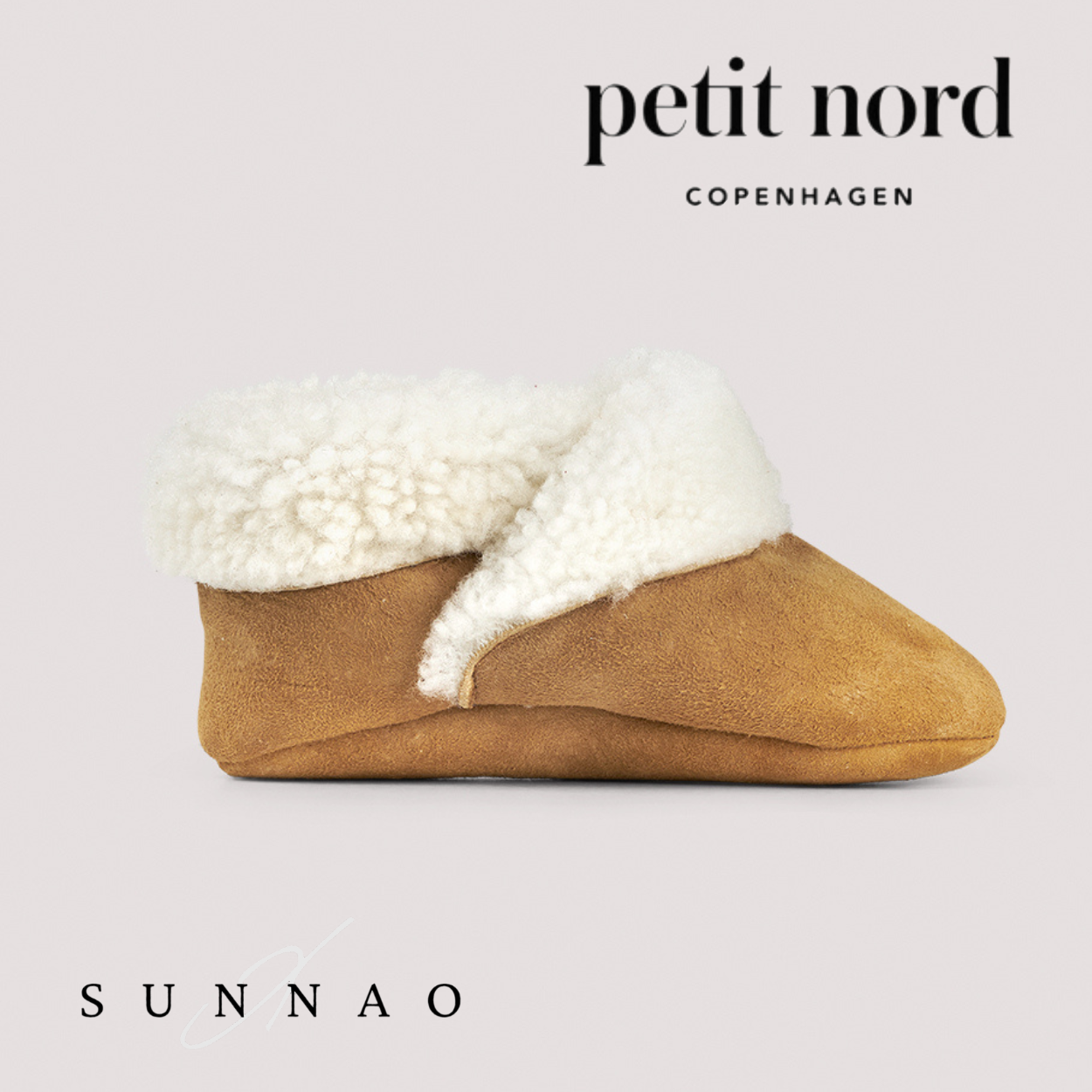 <Petit Nord>  Shearling Bootie- Cognac