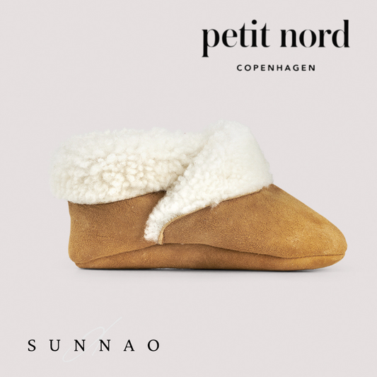 <Petit Nord>  Shearling Bootie- Cognac