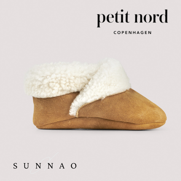 <Petit Nord>  Shearling Bootie- Cognac
