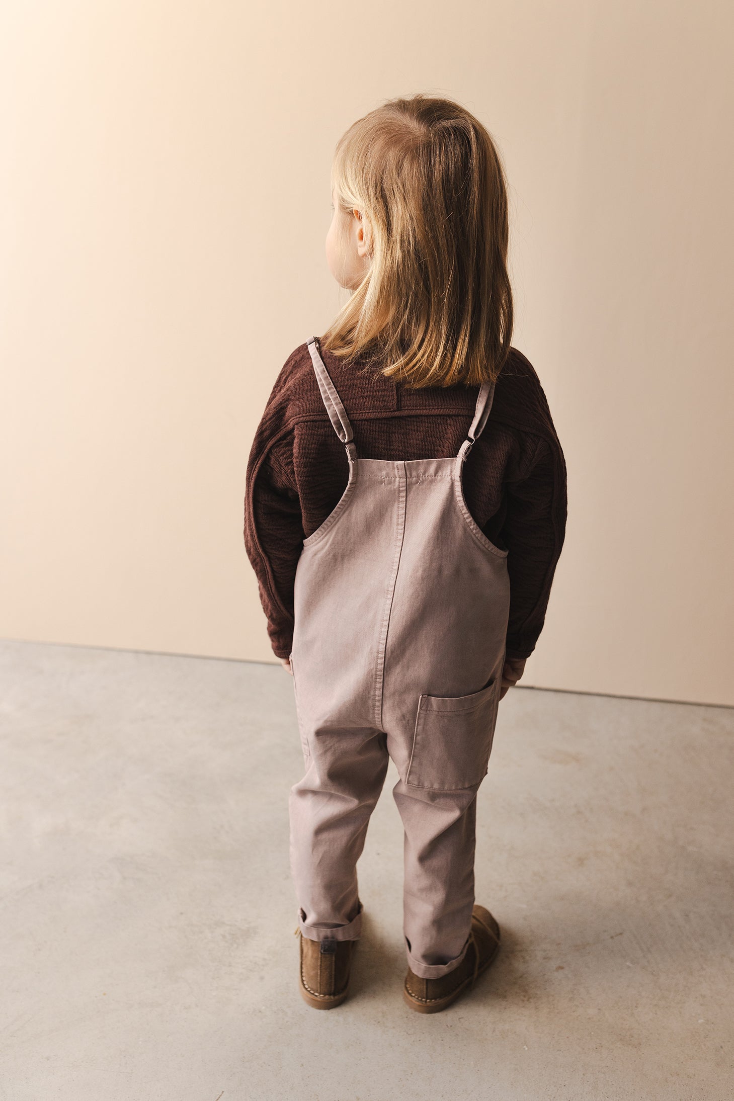 <Phil&Phae>Twill loose dungarees - dust（2-6Y）