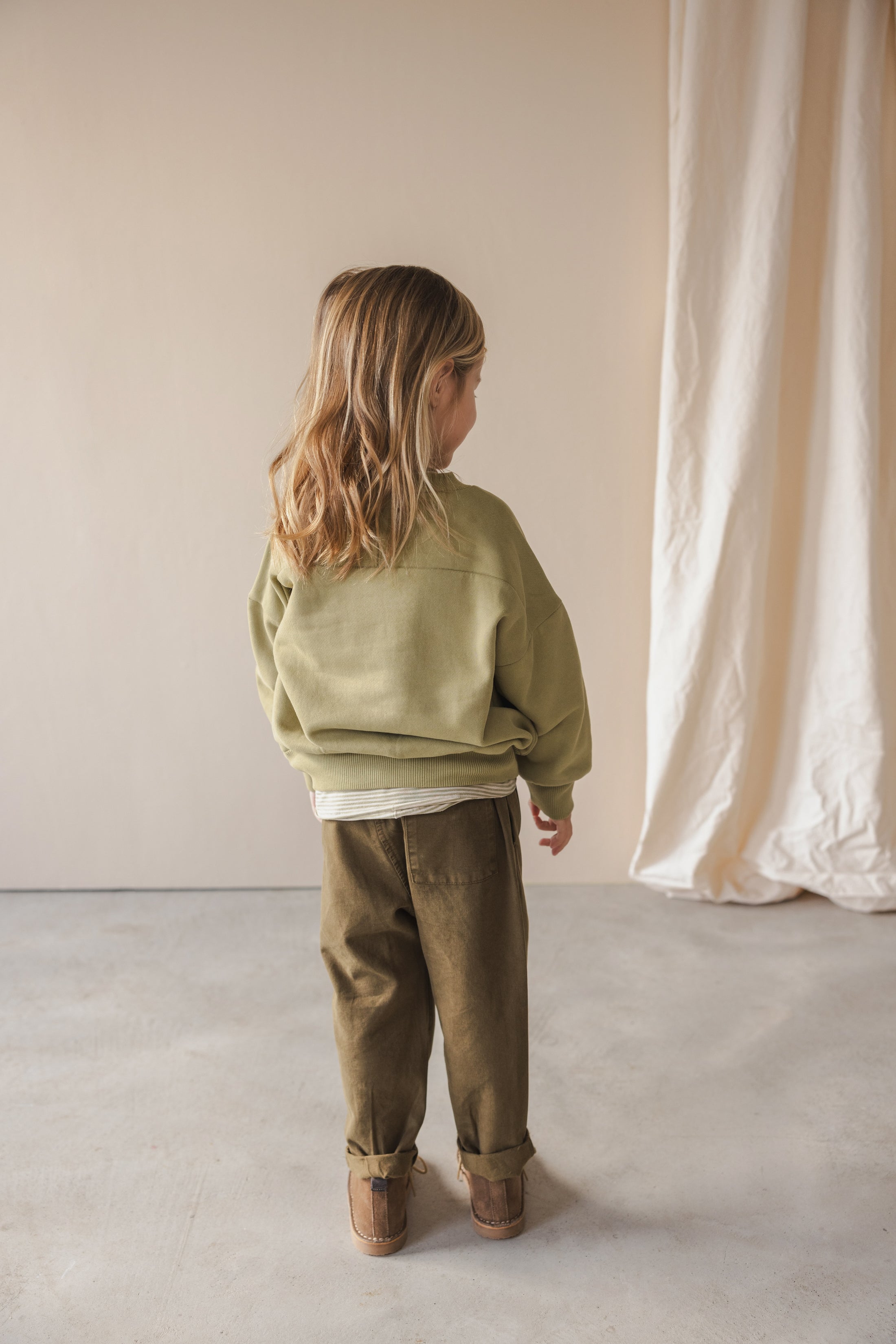 <Phil&Phae> Twill loose pants - dark moss