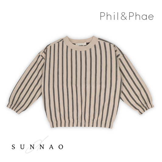 <Phil&Phae> Sweater slub stripes - graphite stripes