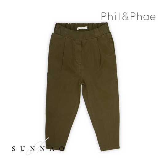 <Phil&Phae> Twill loose pants - dark moss