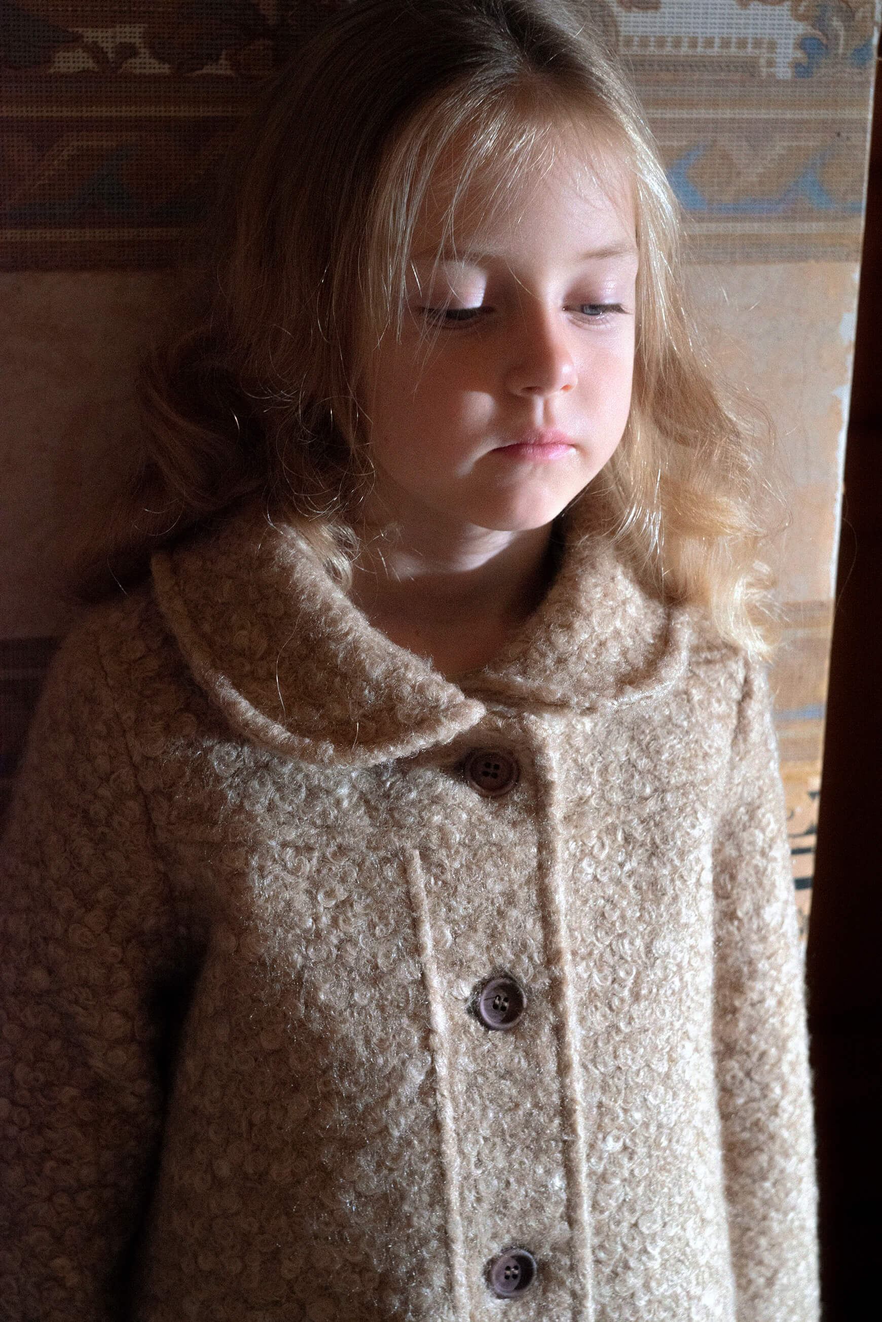 <Popelin> Mod.61.3 - Camel faux fur coat with yoke　