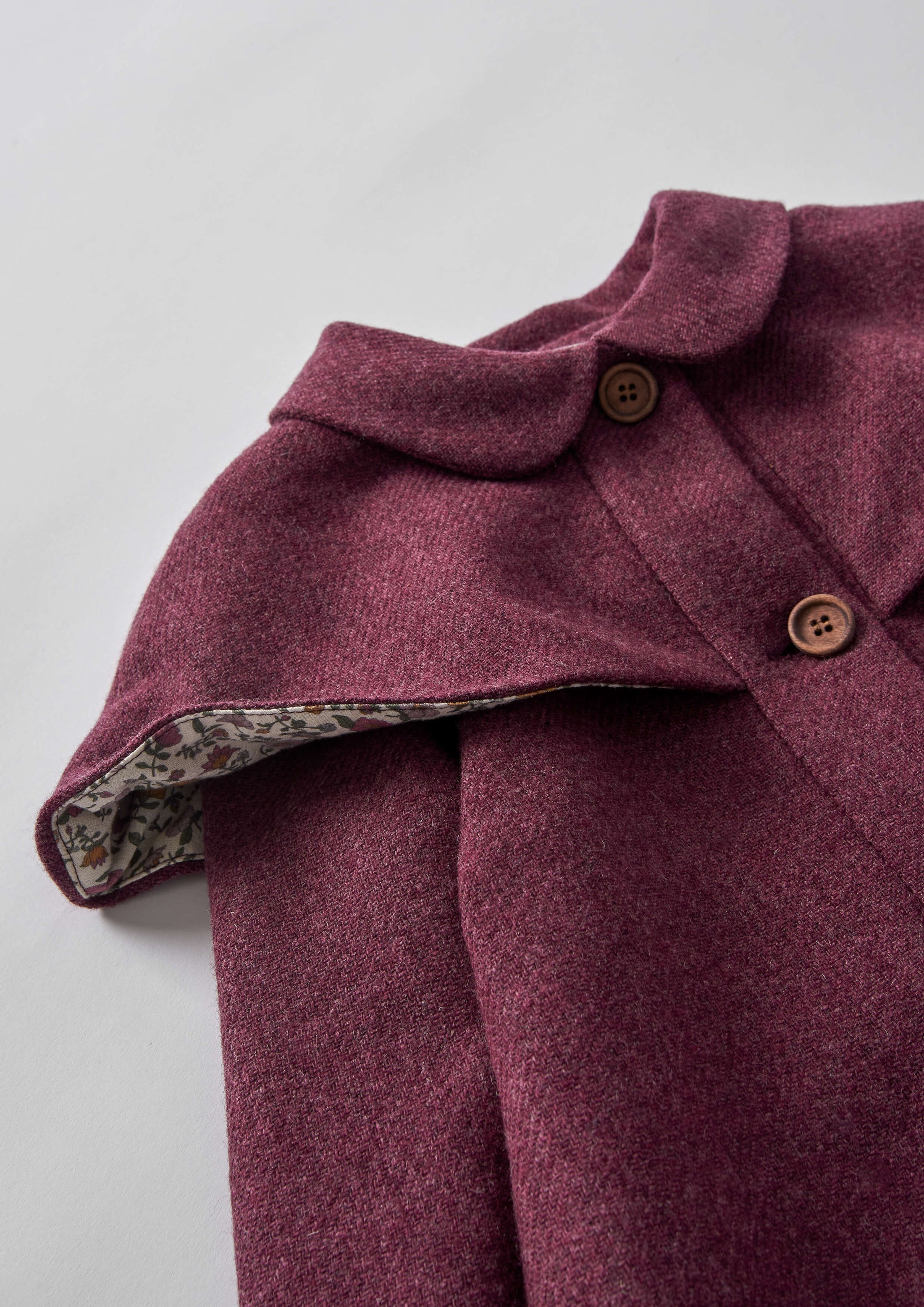 <Popelin> Mod.60.2 - Wine red woollen cape coat　