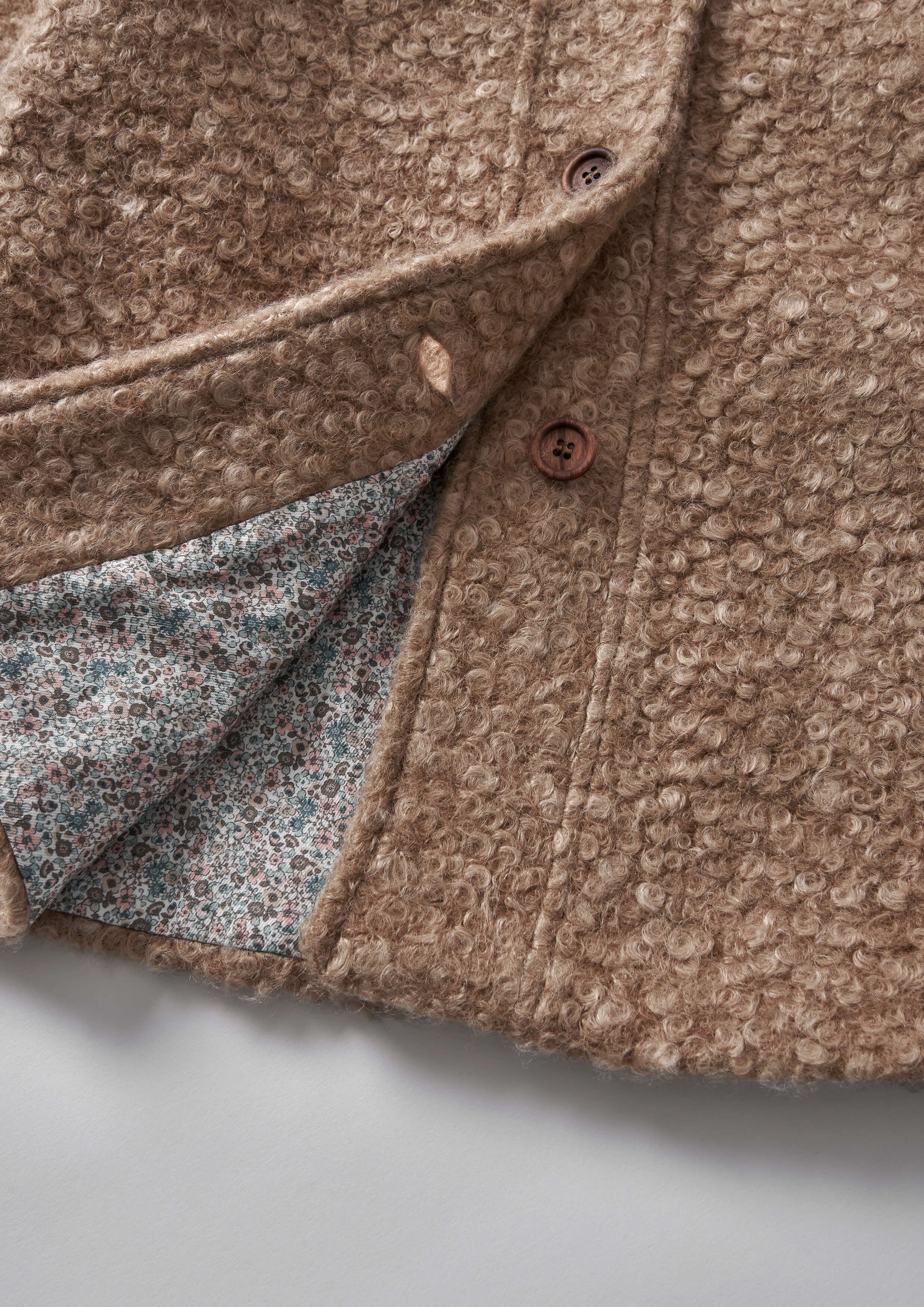 <Popelin> Mod.61.3 - Camel faux fur coat with yoke　