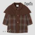 Load image into Gallery viewer, <Popelin> Mod.60.1 - Brown plaid woollen cape coat　
