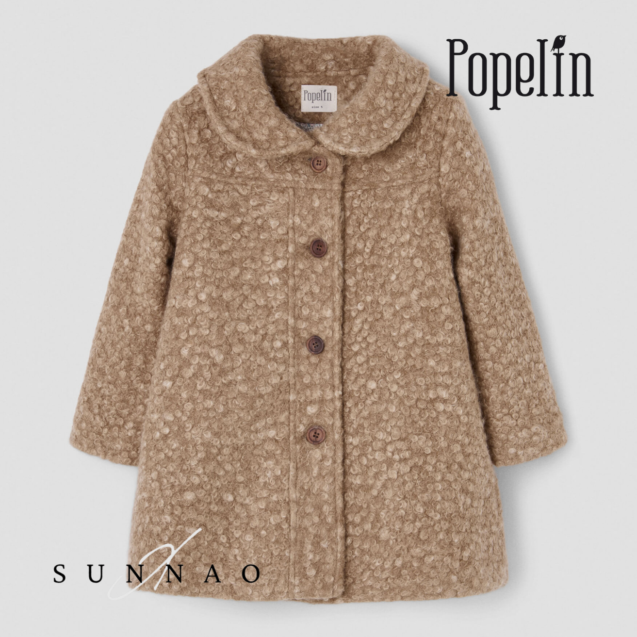<Popelin> Mod.61.3 - Camel faux fur coat with yoke　