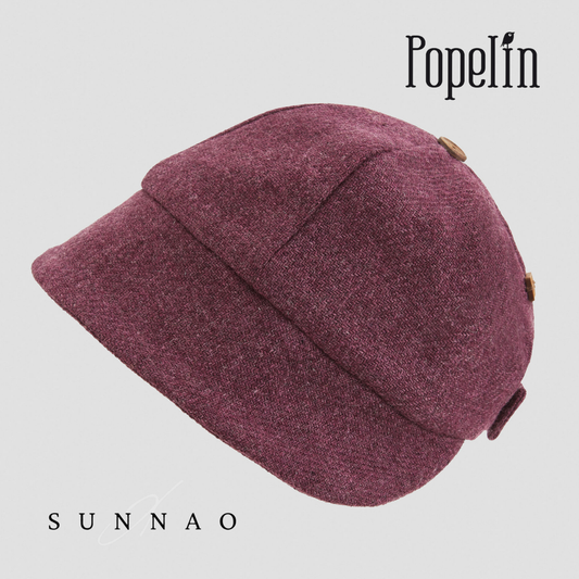 <Popelin> Mod.65.2 - Wine red woollen bonnet with peak　