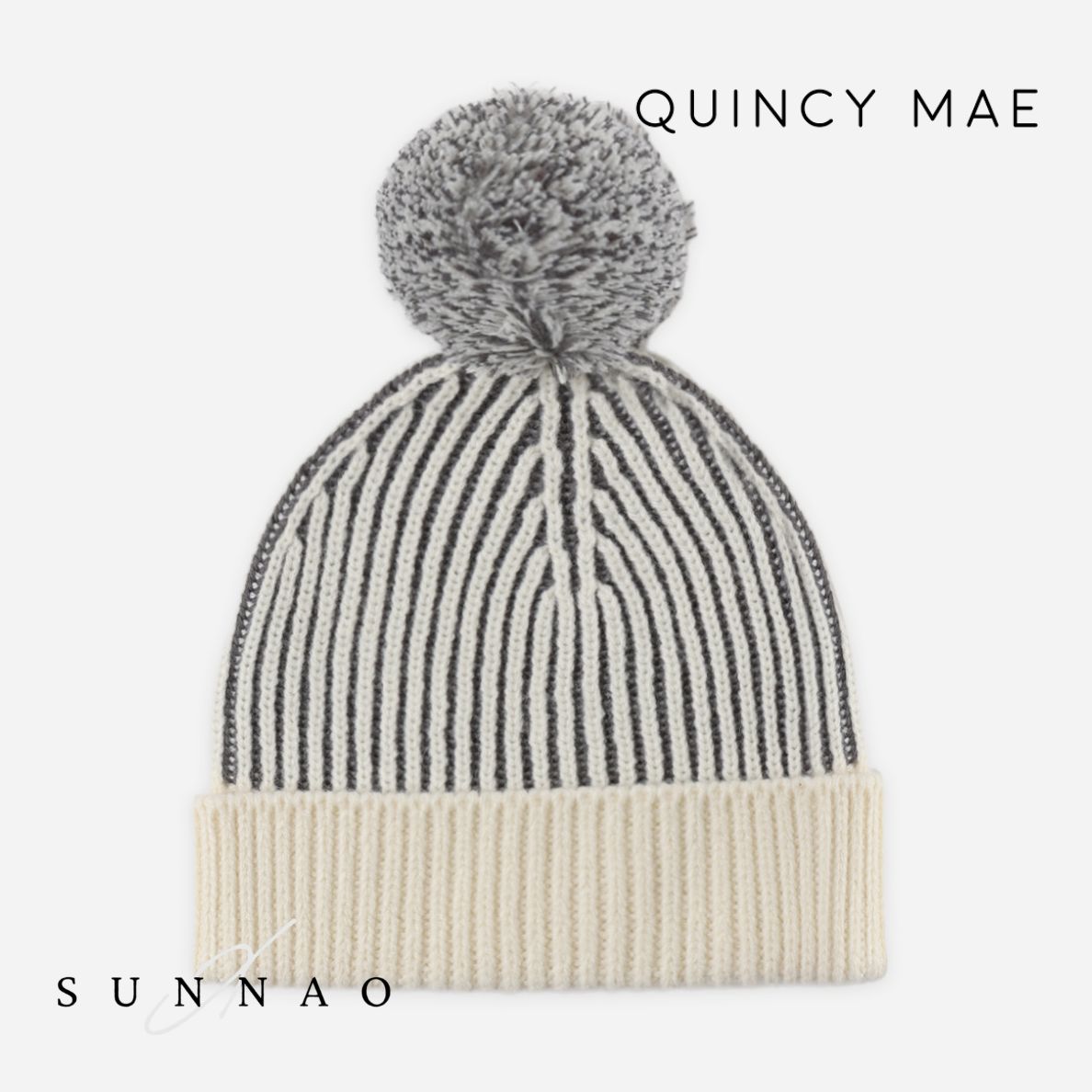 <Quincy mae> BEANIE MIDNIGHT STRIPE