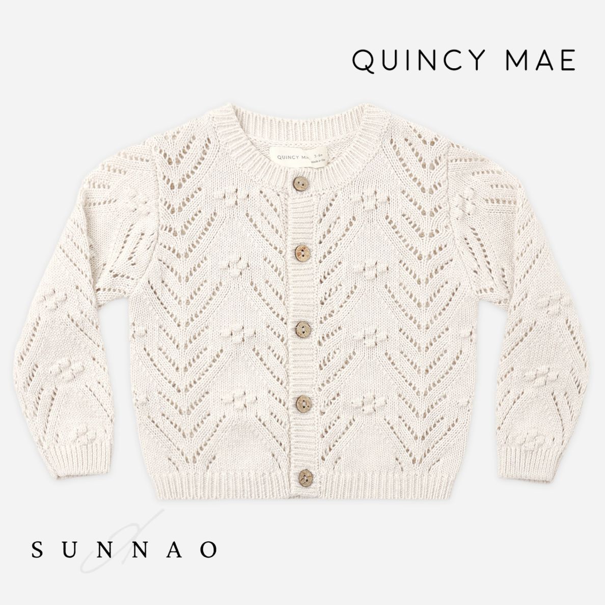 <Quincy mae> KNIT CARDIGAN  OATMEAL