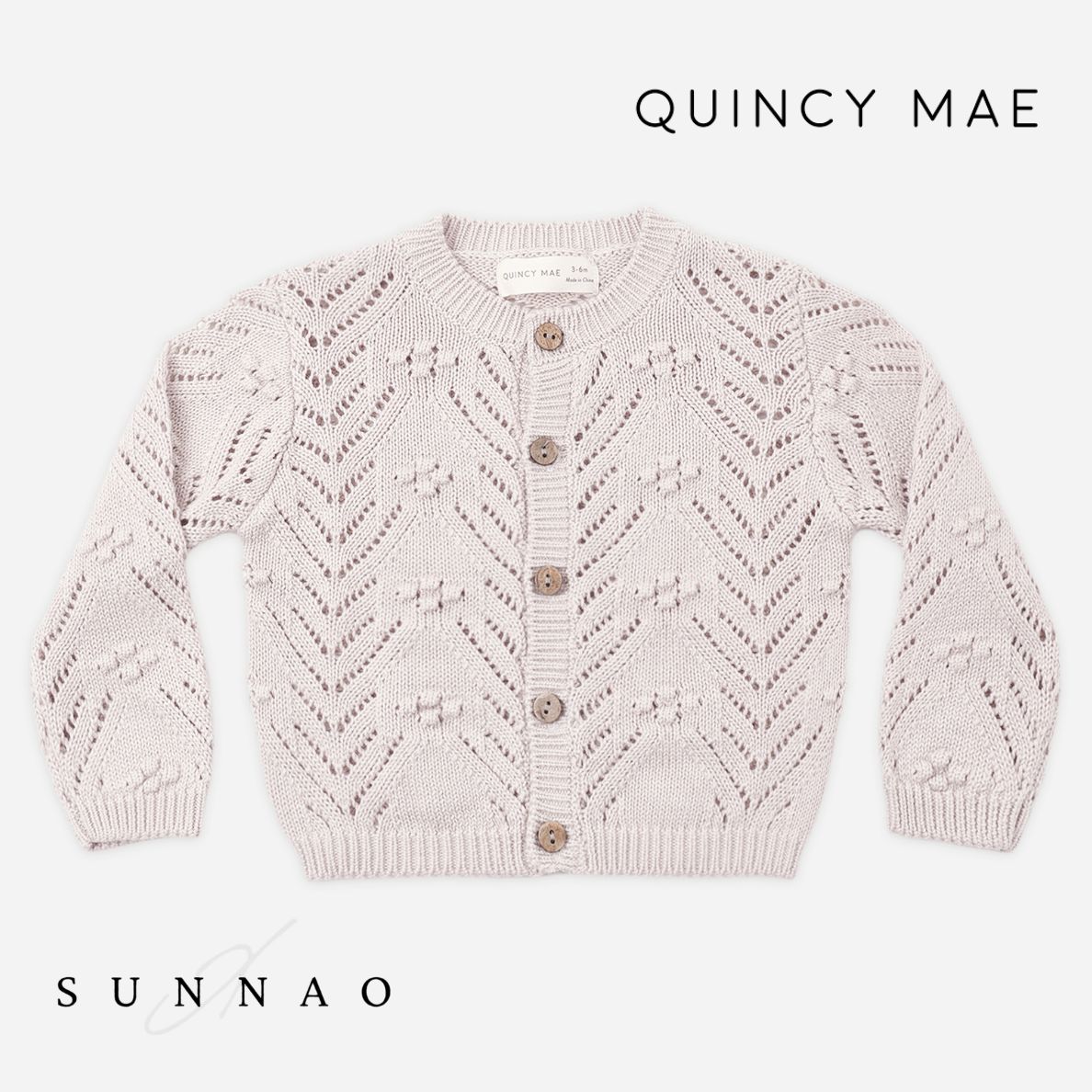 <Quincy mae> KNIT CARDIGAN  LILAC MIST