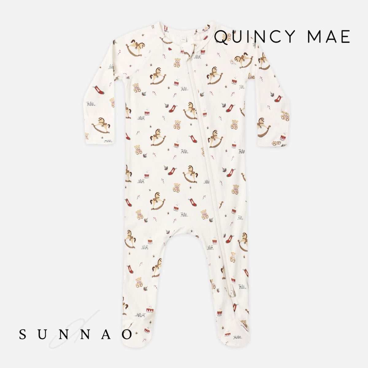 <Quincy mae> BAMBOO ZIP FOOTIE TOY CHEST　