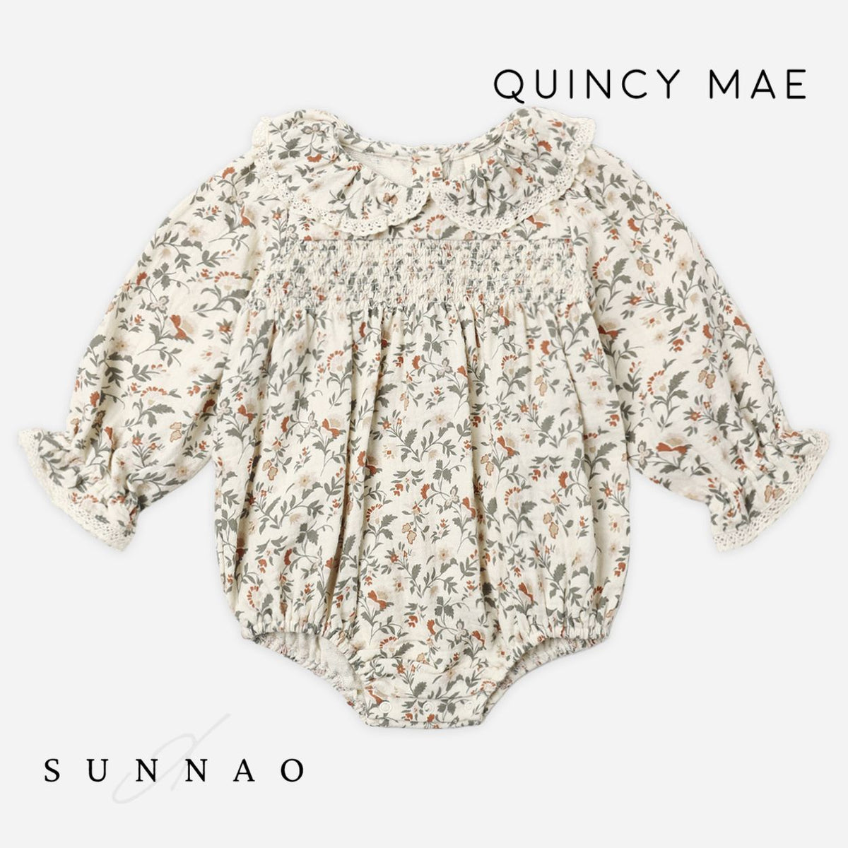 <Quincy mae> CALLIE ROMPER HOLIDAY FLORAL　