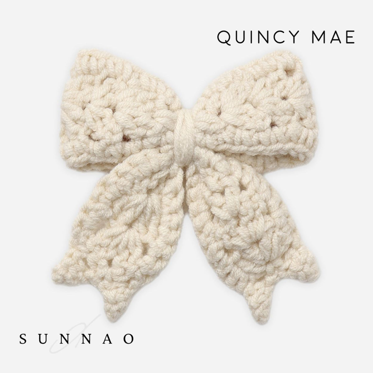 <Quincy mae> CROCHET BOW NATURAL　