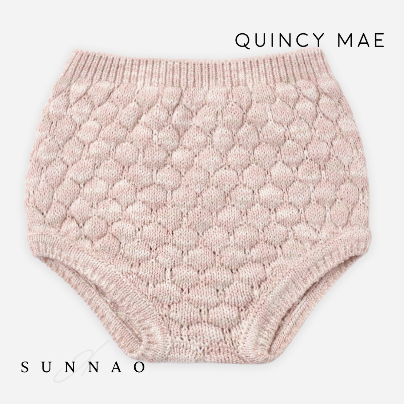 <Quincy mae> KNIT BLOOMER DUSTY ROSE SPECKLE　