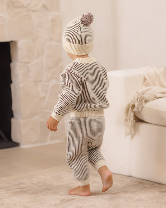 <Quincy mae> BEANIE MIDNIGHT STRIPE