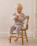 갤러리 뷰어로 이미지로드, <Quincy mae> RELAXED KNIT SWEATER MIDNIGHT STRIPE
