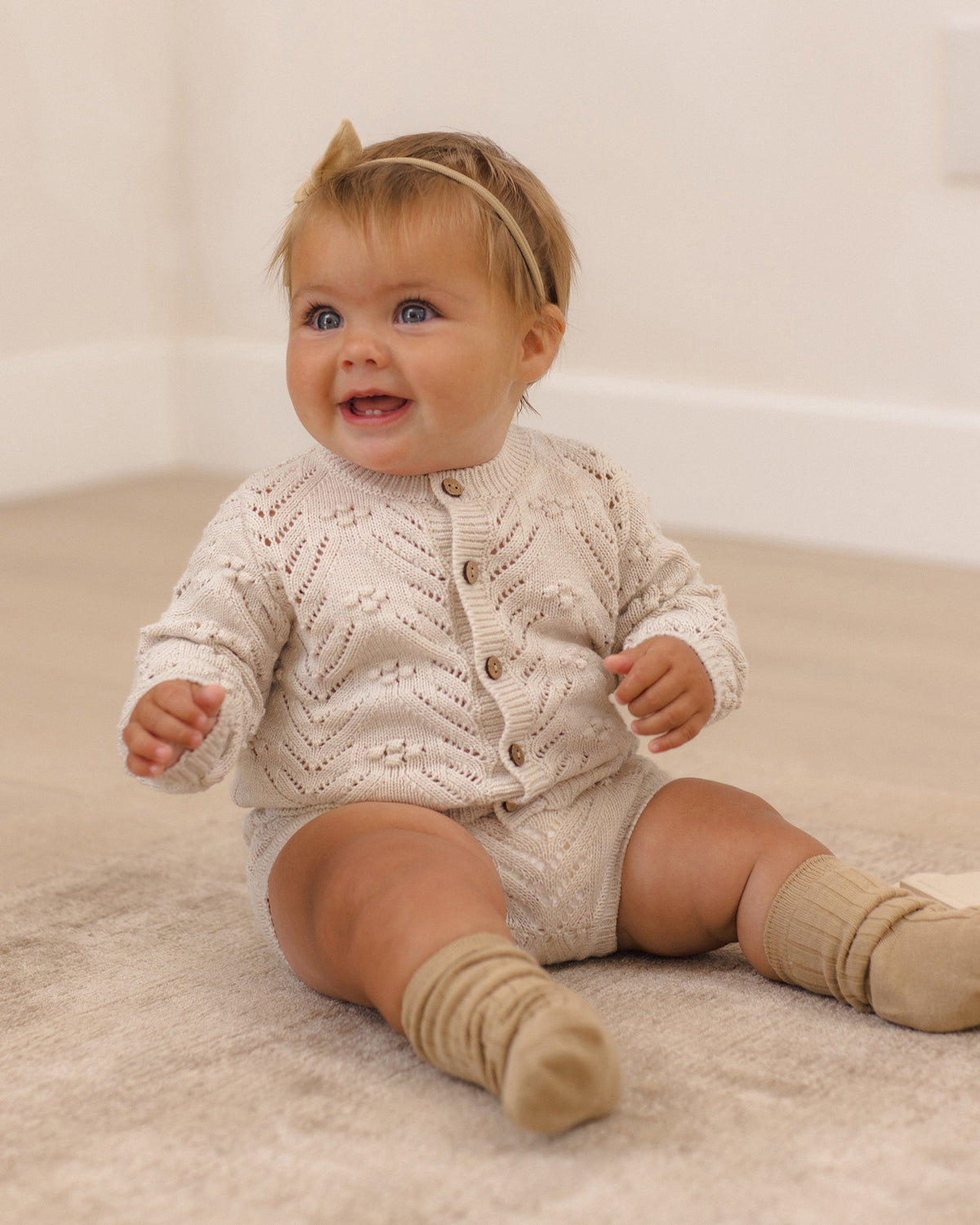 <Quincy mae> KNIT CARDIGAN  OATMEAL