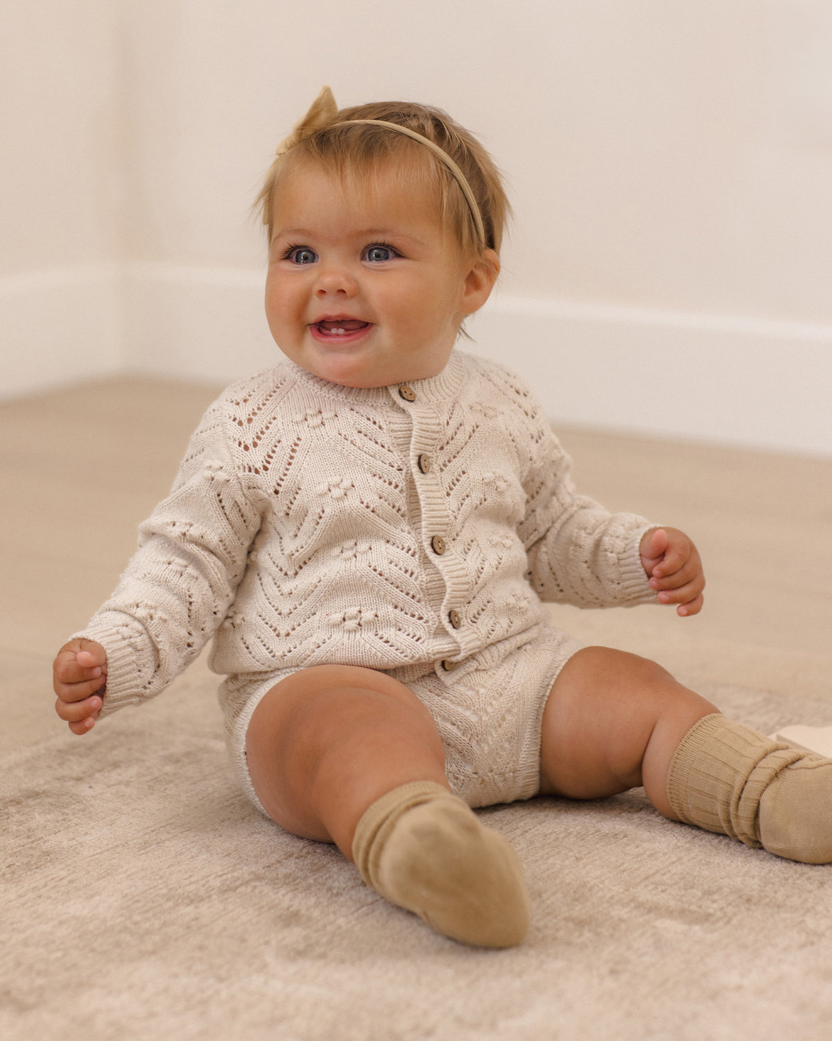 <Quincy mae> KNIT CARDIGAN  OATMEAL