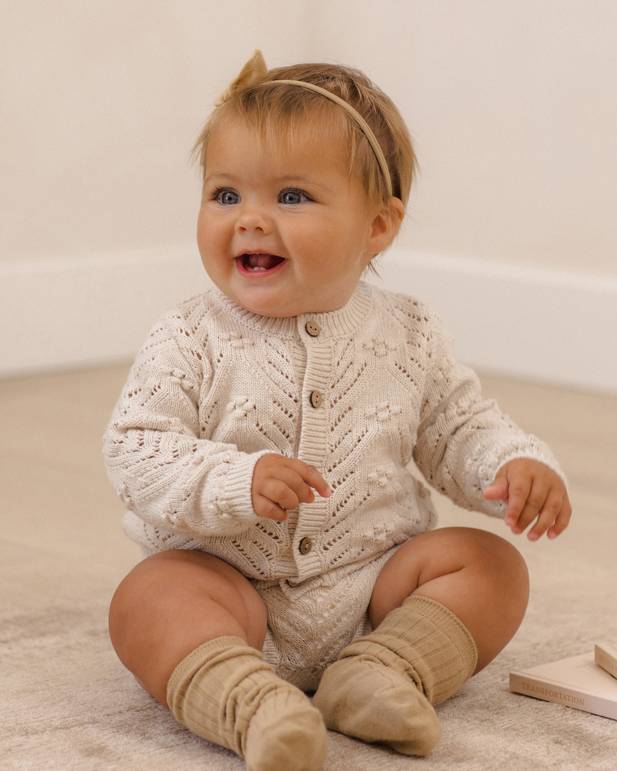<Quincy mae> KNIT CARDIGAN  OATMEAL