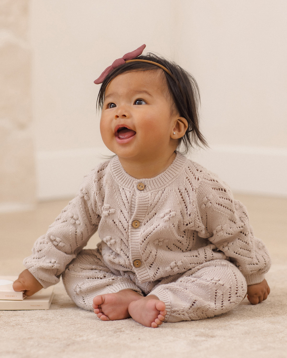 <Quincy mae> LONG SLEEVE BUBBLE ROMPER LILAC MIST