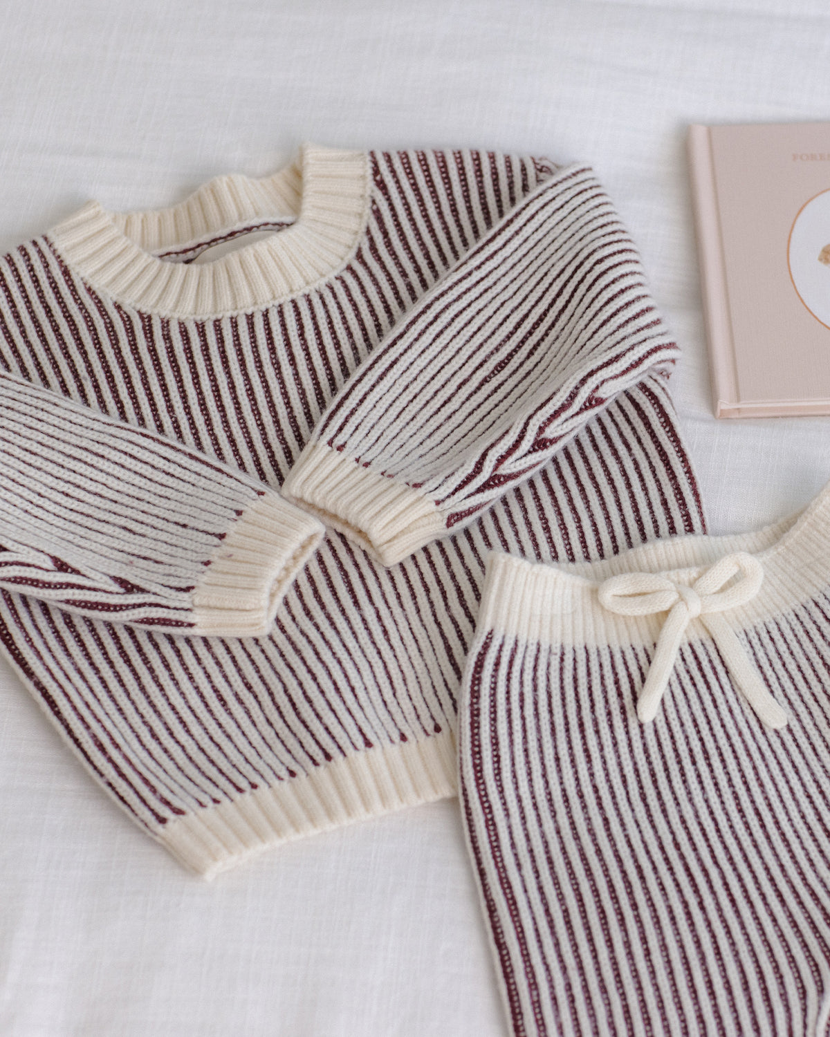 <Quincy mae> RELAXED KNIT SWEATER MIDNIGHT STRIPE