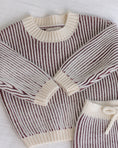 갤러리 뷰어로 이미지로드, <Quincy mae> RELAXED KNIT SWEATER MIDNIGHT STRIPE
