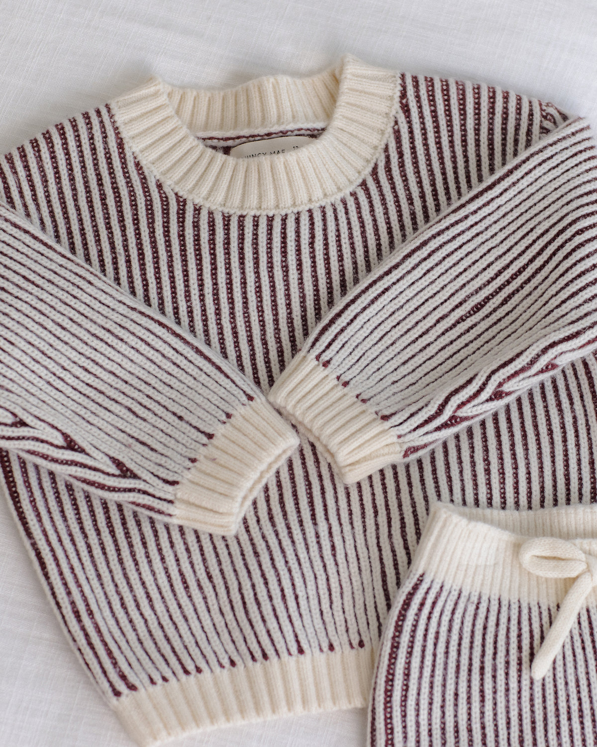 <Quincy mae> RELAXED KNIT SWEATER MIDNIGHT STRIPE
