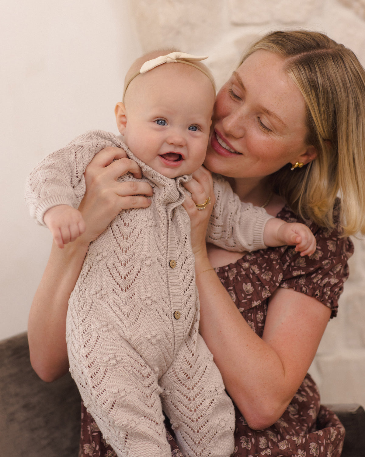 <Quincy mae> LONG SLEEVE BUBBLE ROMPER LILAC MIST