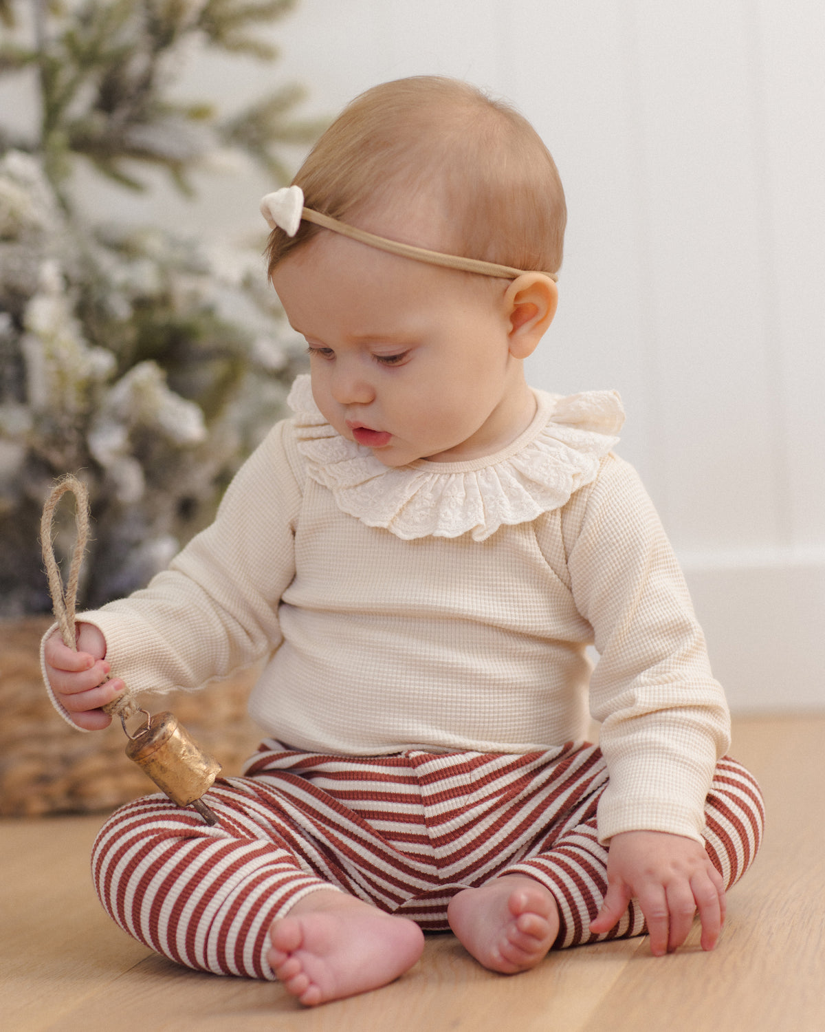 <Quincy mae> RUFFLE COLLAR BODYSUIT NATURAL　