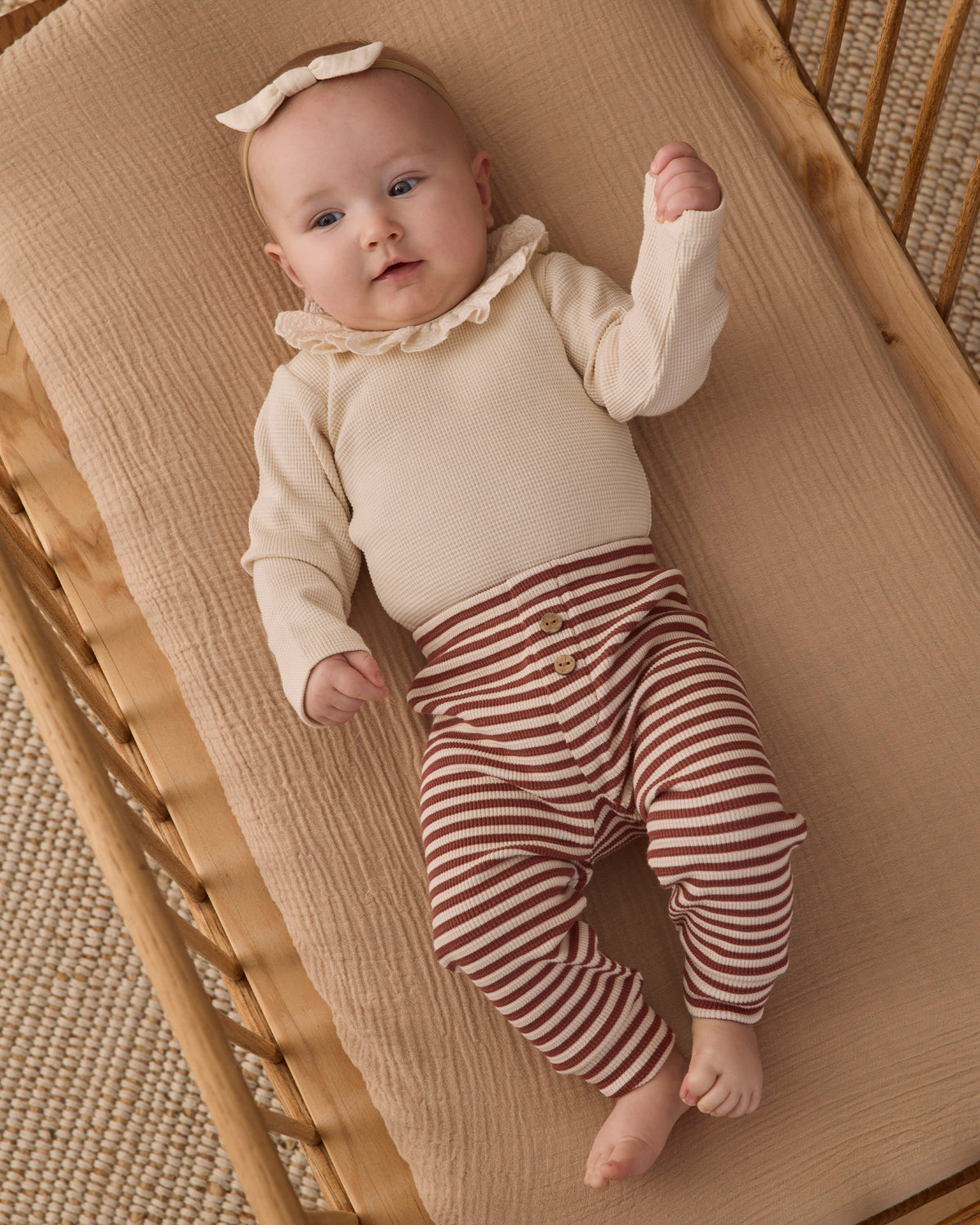 <Quincy mae> RUFFLE COLLAR BODYSUIT NATURAL　