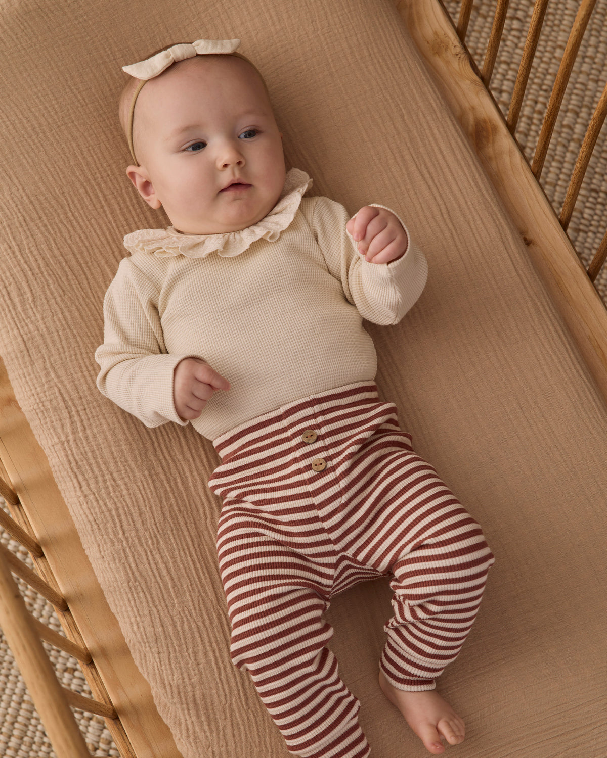 <Quincy mae> RUFFLE COLLAR BODYSUIT NATURAL　