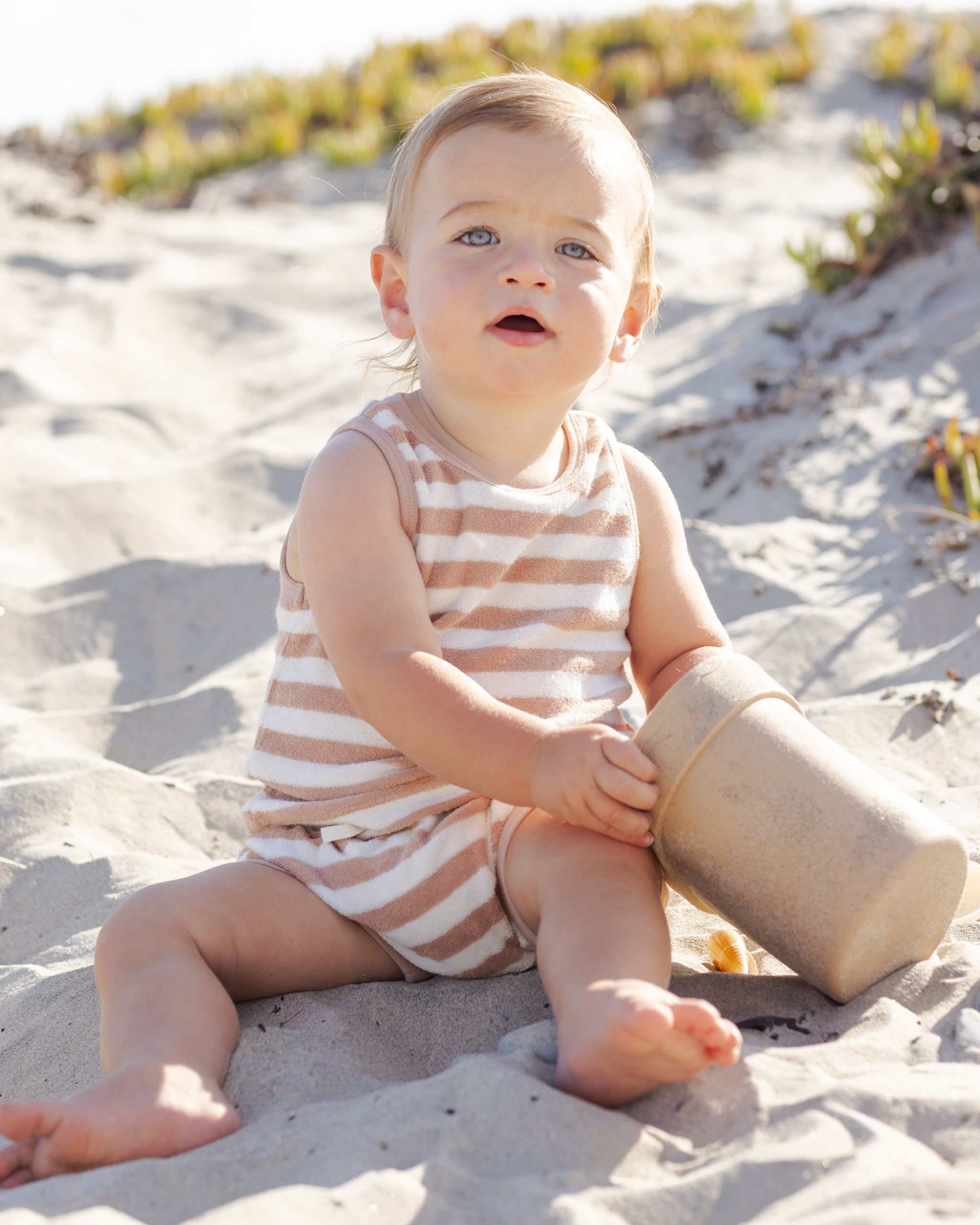 <Quincy mae> TERRY TANK + SHORT SET - LATTE