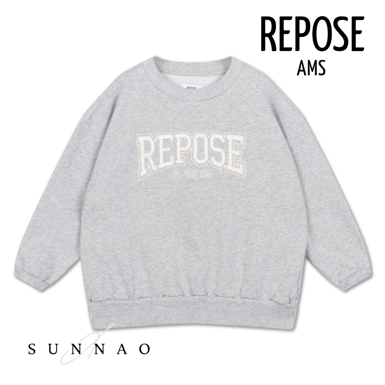 <REPOSE AMS> cozy drop sweater - light mixed grey
