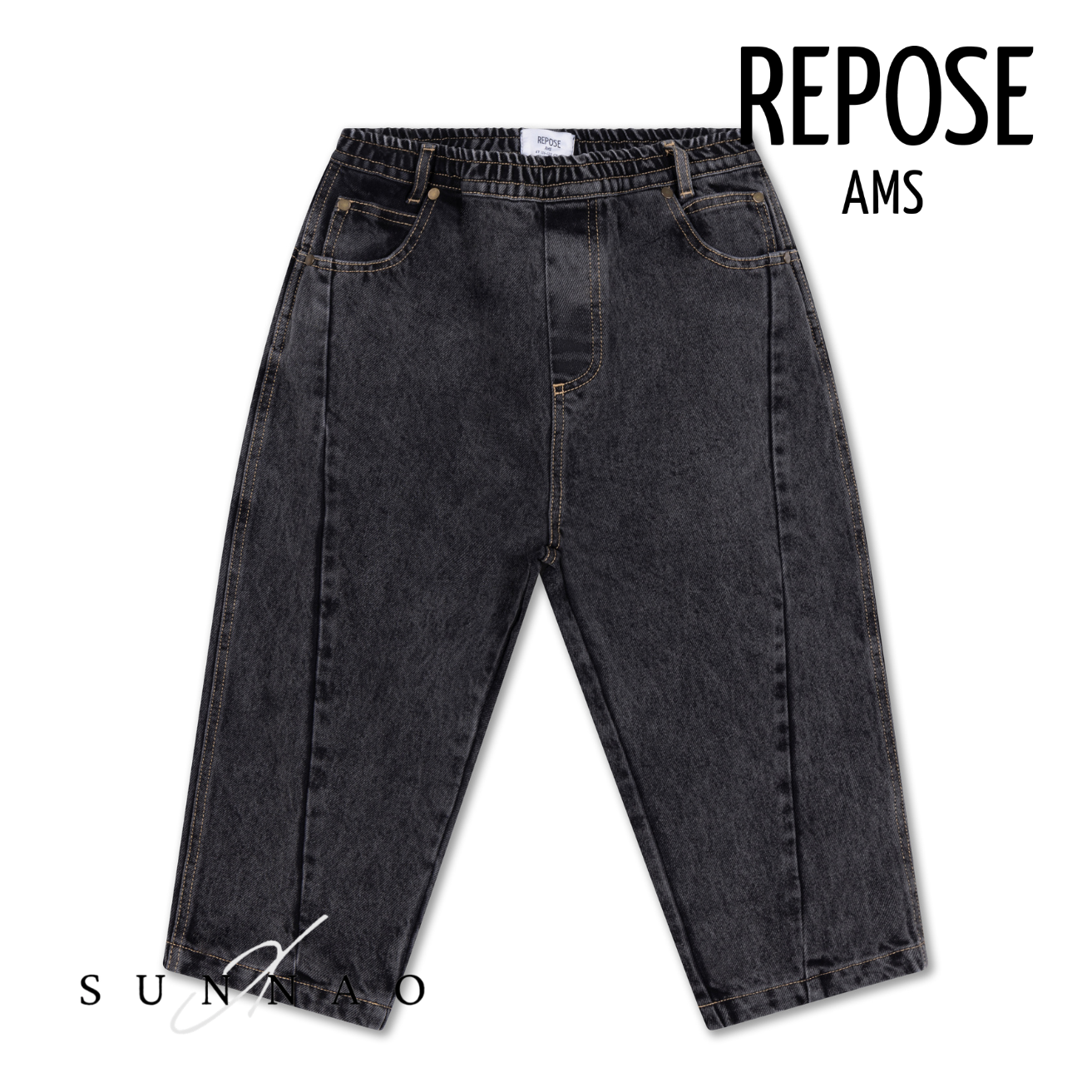 <REPOSE AMS> wide pant - slate grey