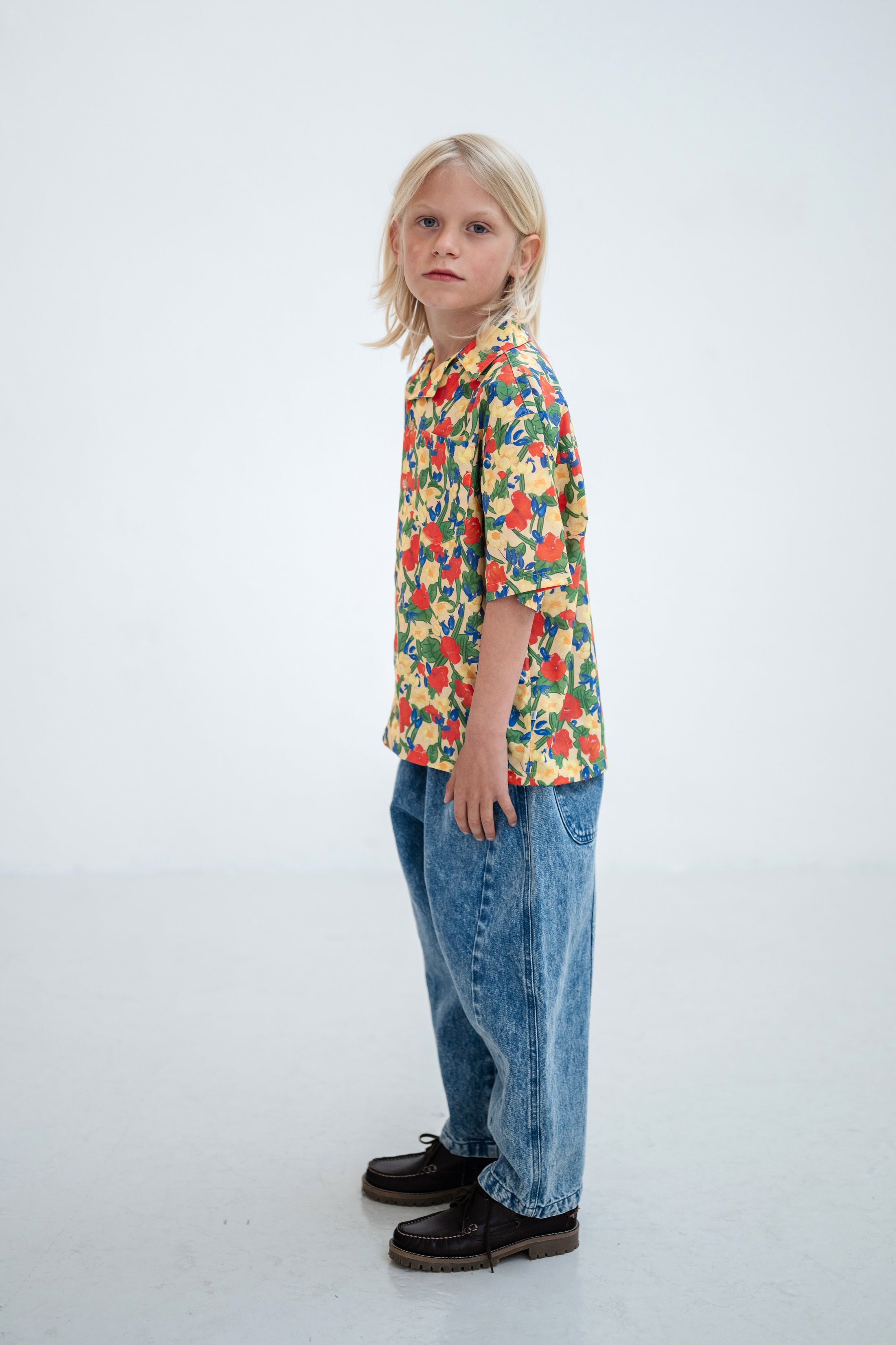 <REPOSE AMS> 9. wide pant - acid blue