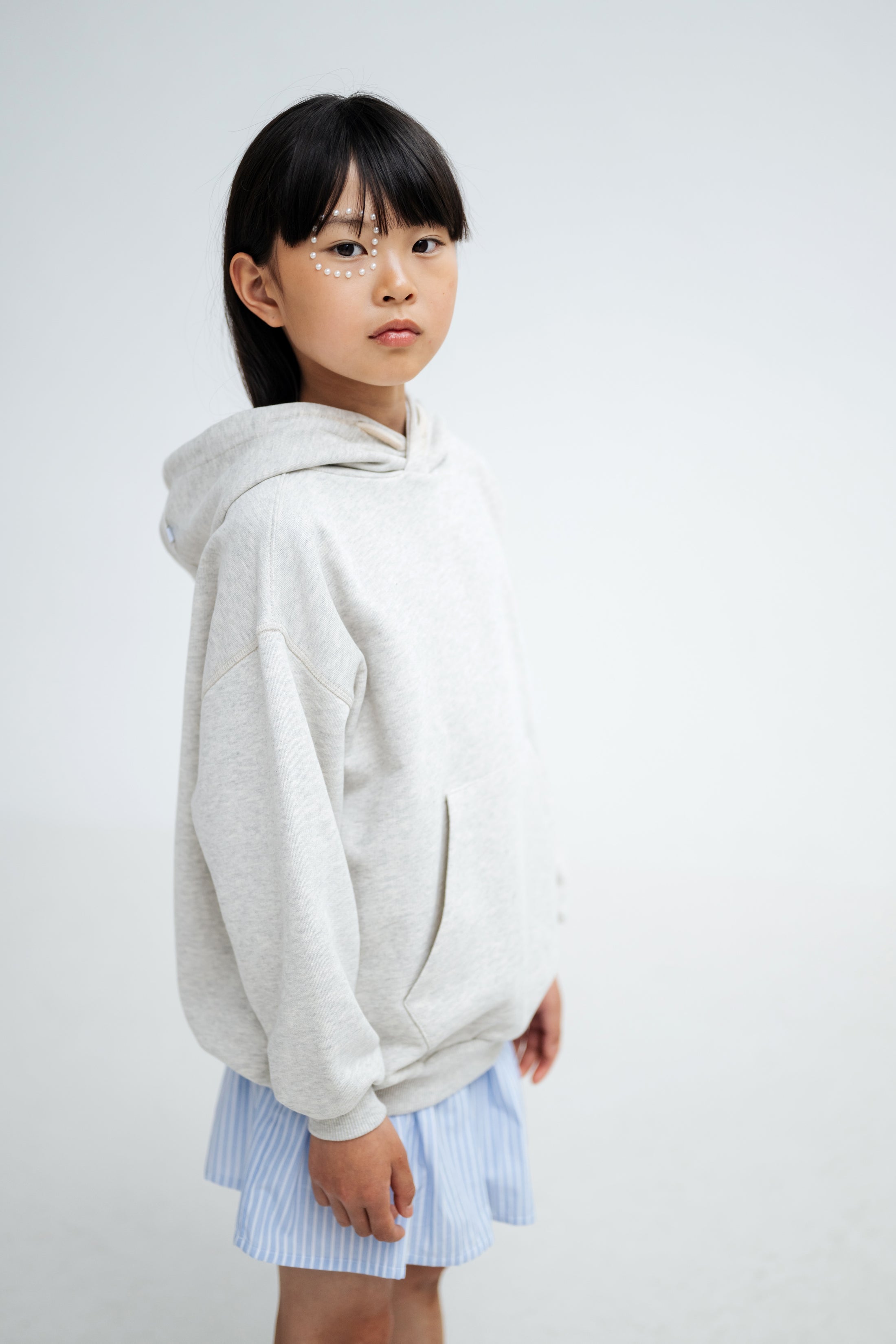 <REPOSE AMS> 19. hoodie - light mixed cream