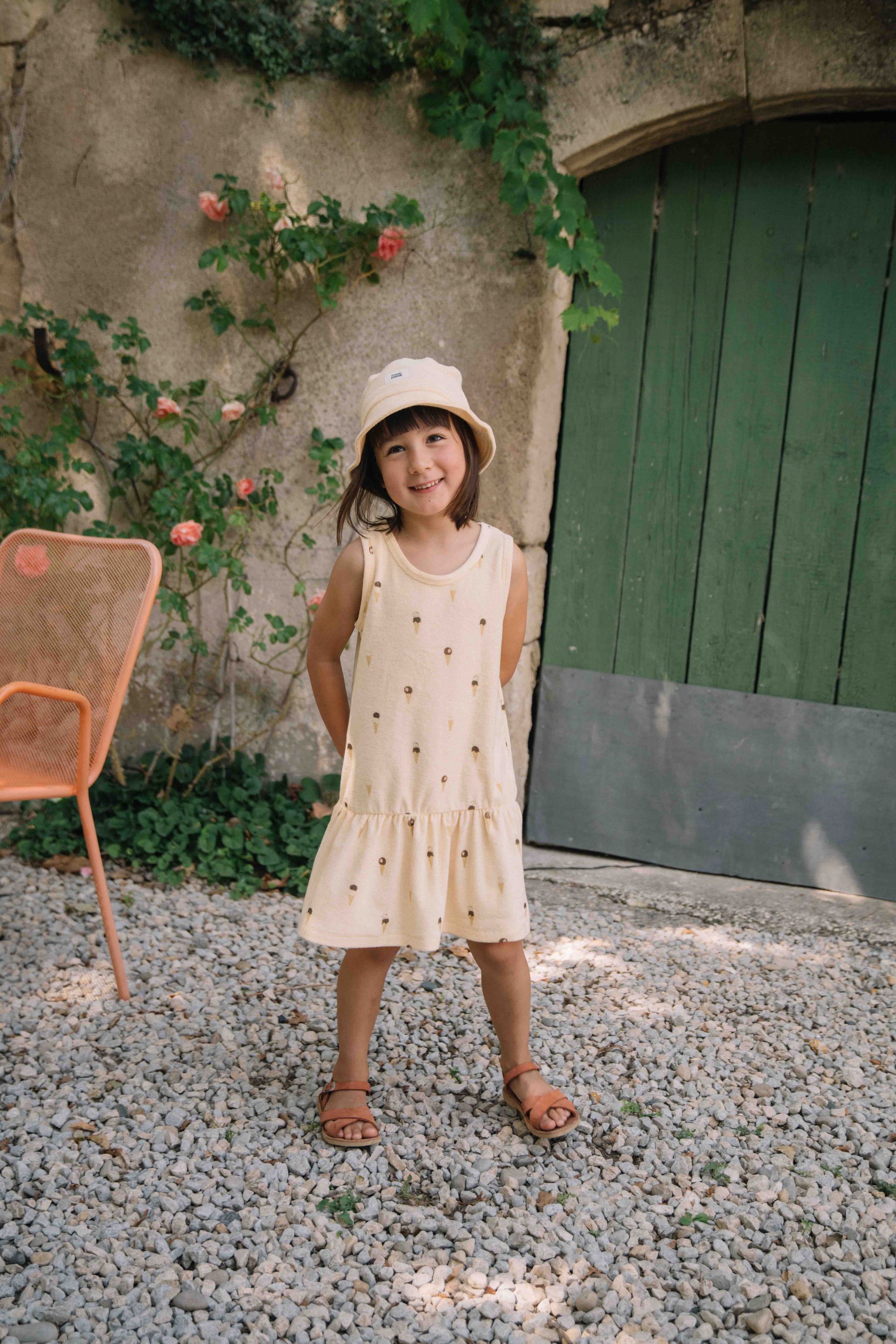 【予約／送料無料】<STUDIO BOHEME PARIS> DRESS PLAYA - VANILLA / ICE CREAM（18M-4Y）