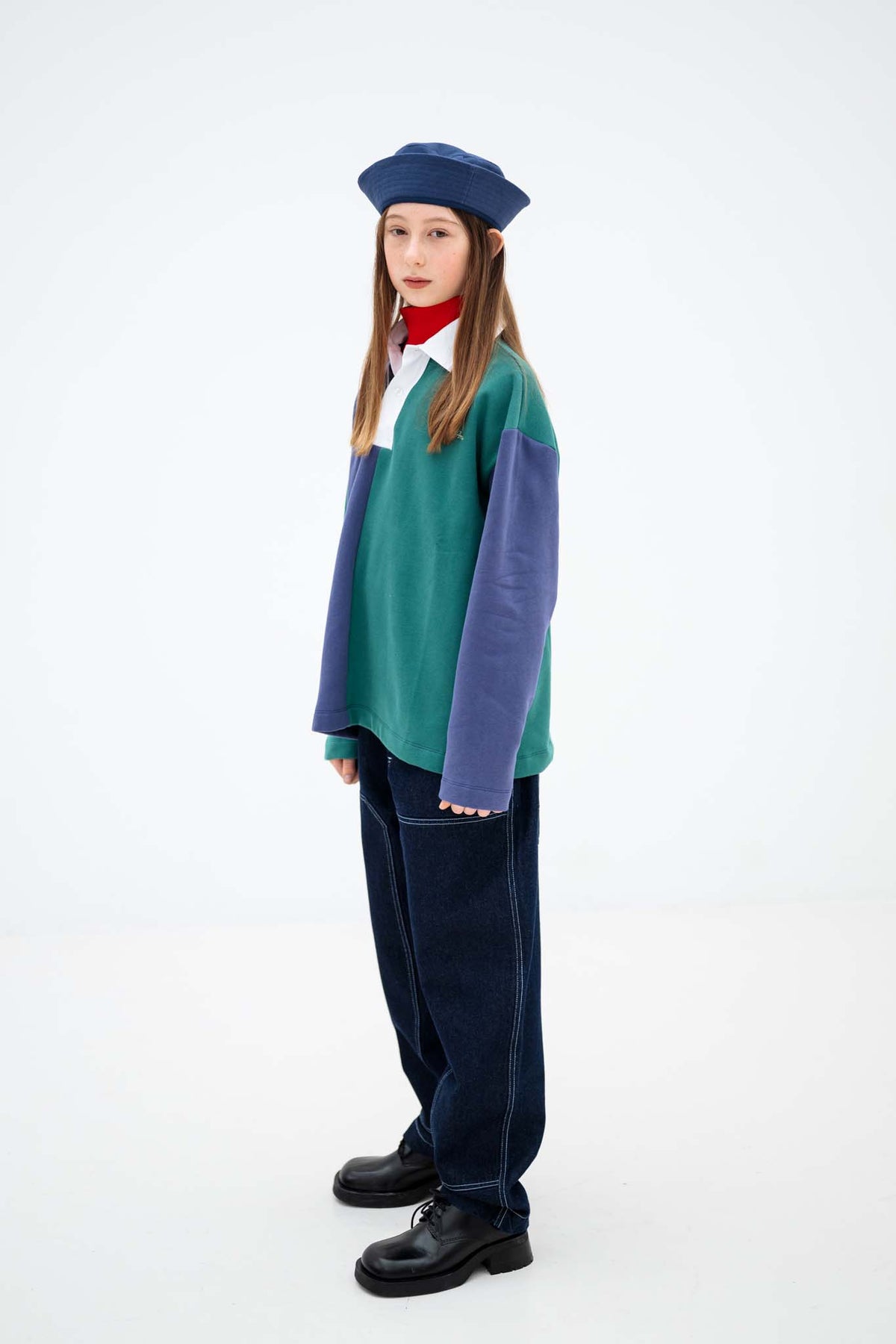 <REPOSE AMS> 47. polo shirt - eclipse scout color block