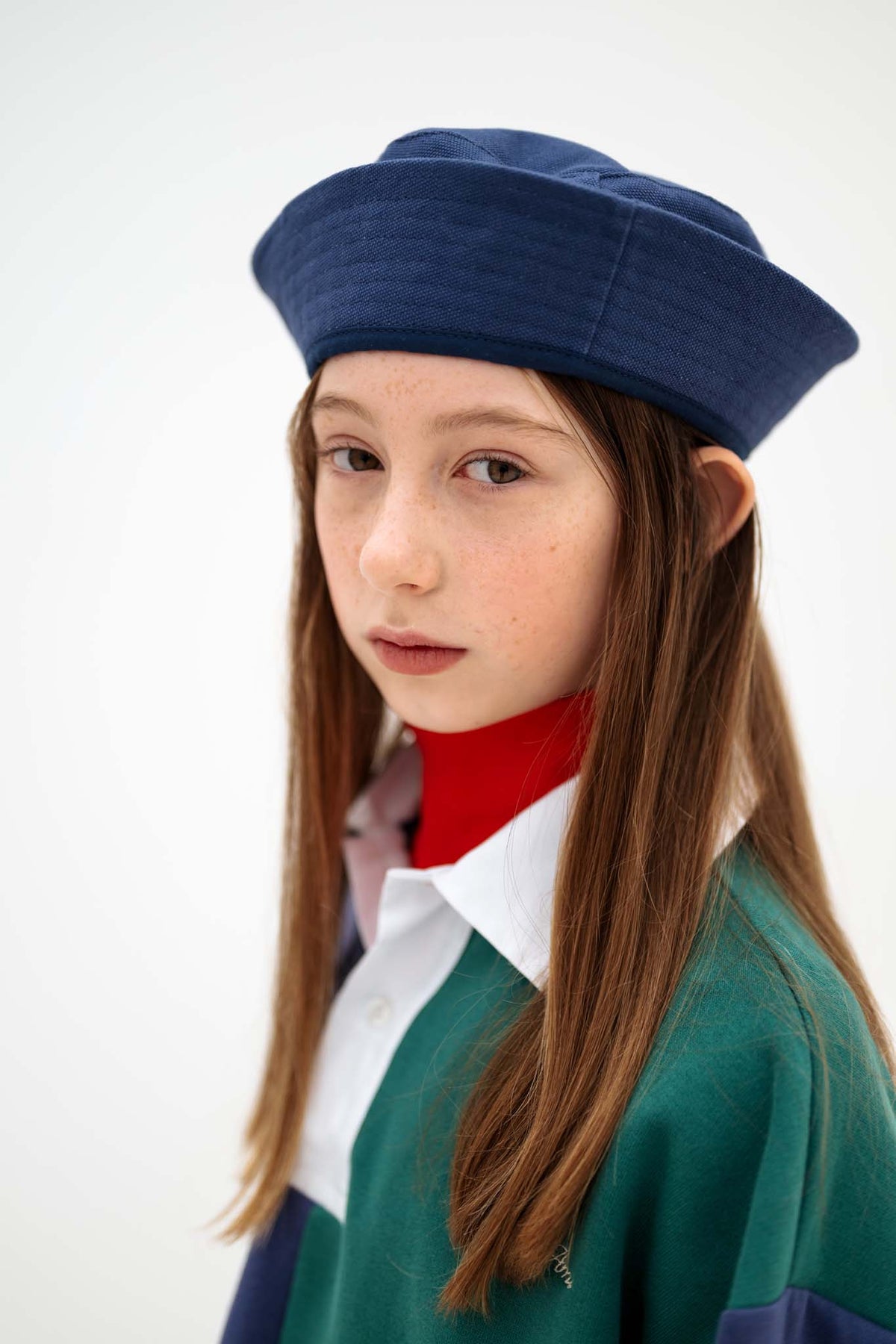 <REPOSE AMS> 47. polo shirt - eclipse scout color block