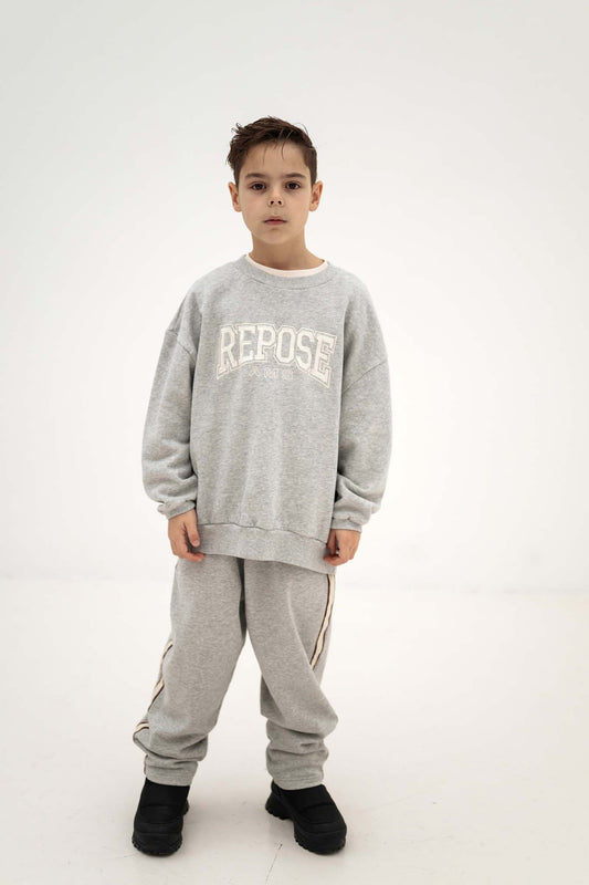 <REPOSE AMS> cozy drop sweater - light mixed grey