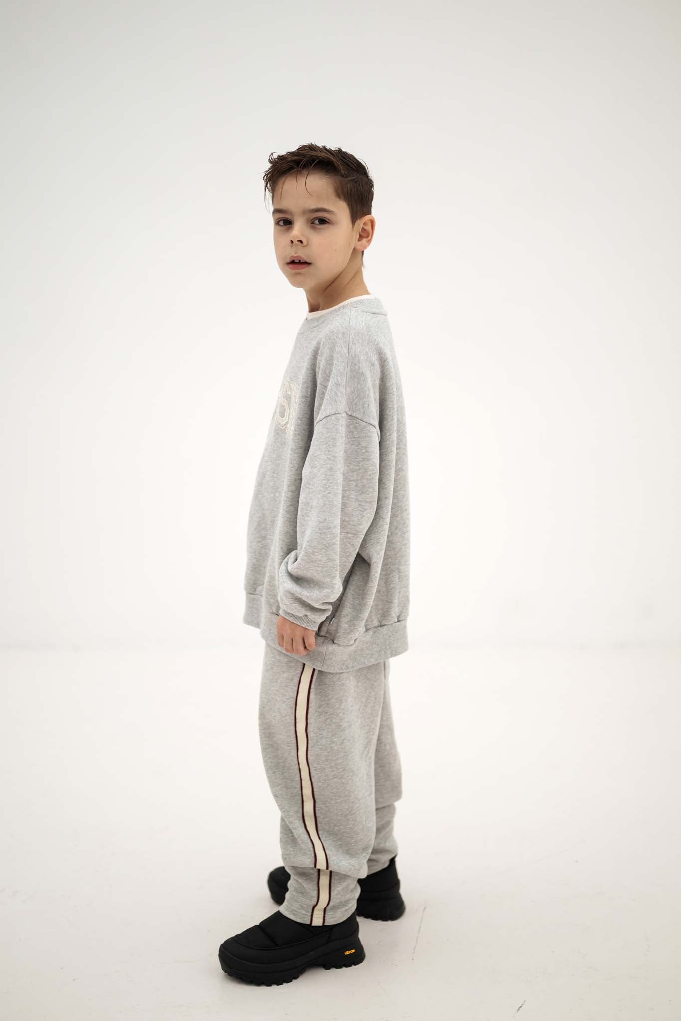 <REPOSE AMS> cozy drop sweater - light mixed grey