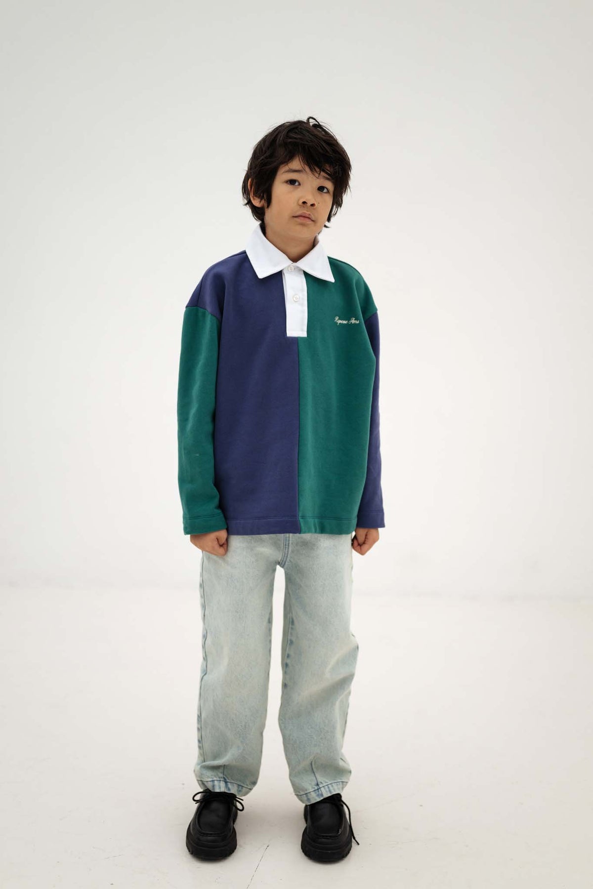 <REPOSE AMS> 47. polo shirt - eclipse scout color block