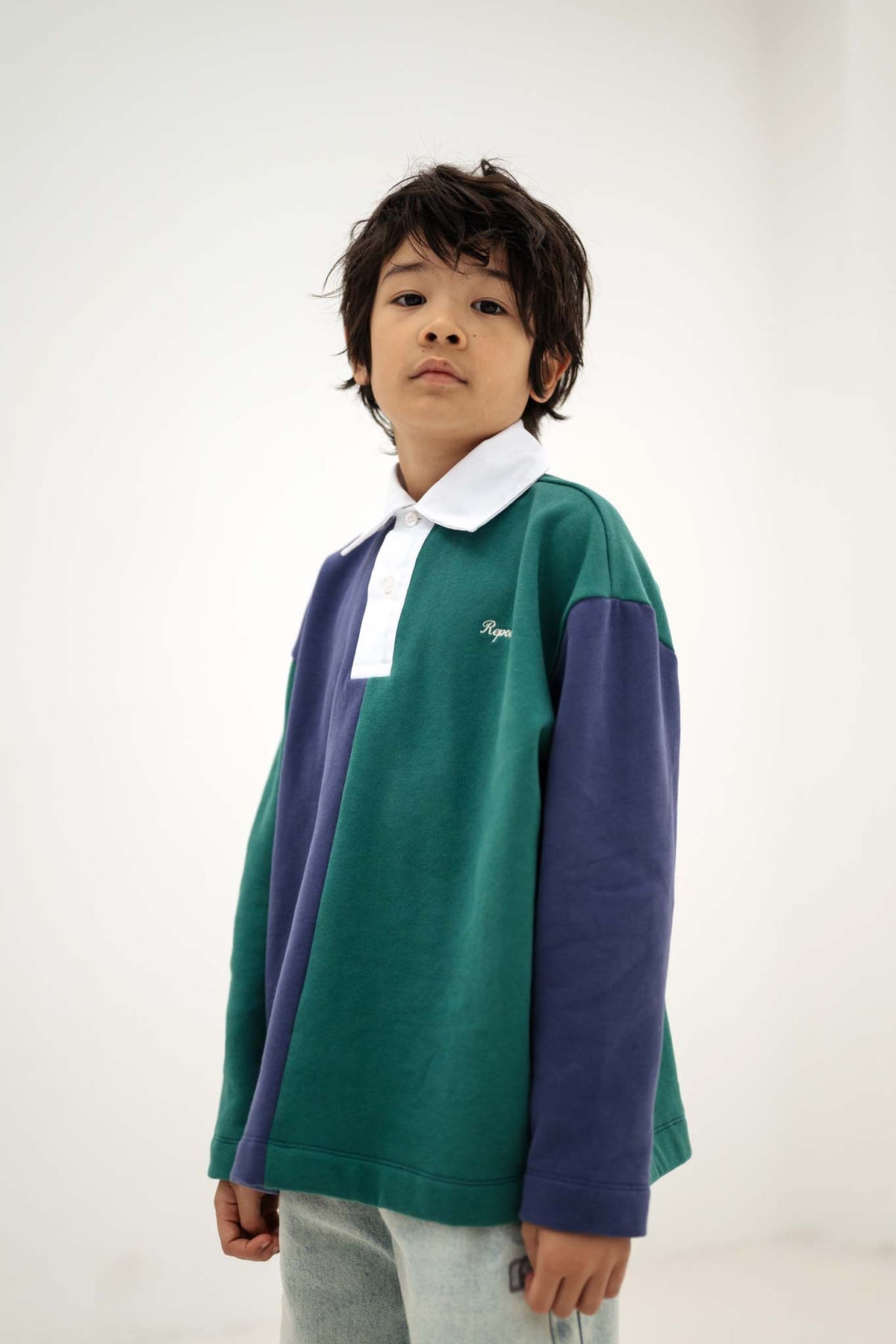 <REPOSE AMS> 47. polo shirt - eclipse scout color block