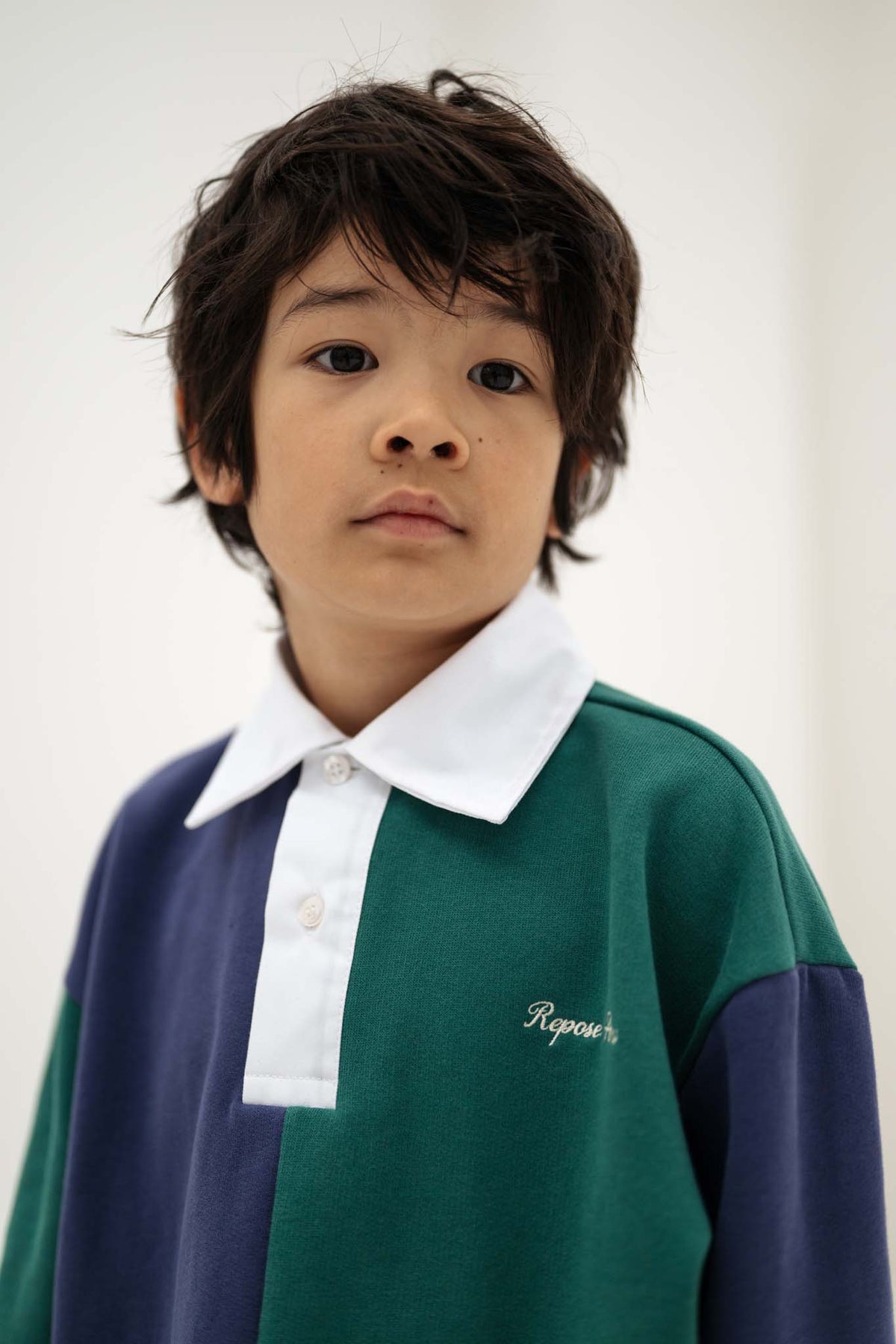 <REPOSE AMS> 47. polo shirt - eclipse scout color block